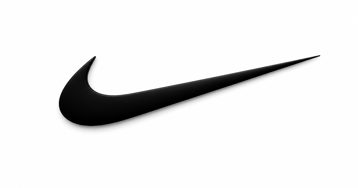 Nike Swoosh logo in black on a clean white background