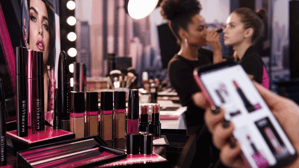 Maybelline logo applied across cosmetics packaging, retail branding, and advertising contexts